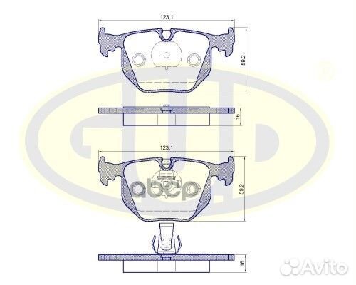 Колодки тормозные дисковые зад GBP038120 G.U.D