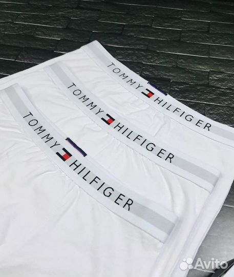 Трусы мужские tommy hilfiger белые хлопок арт.737