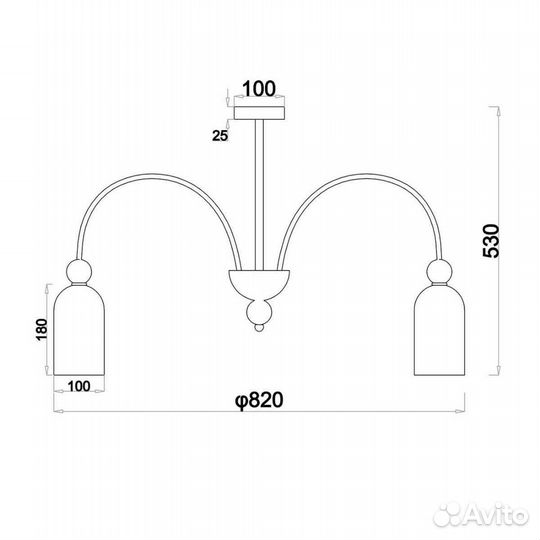 Потолочная люстра Escada ODE 686/8PL Copper