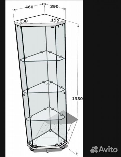 Шкаф стеклянный