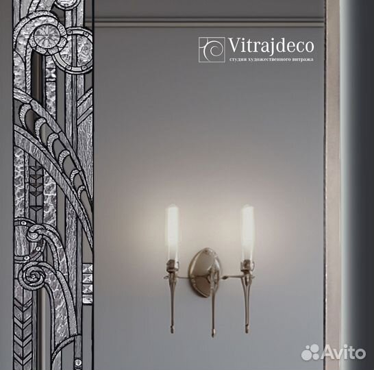 Витражное зеркало в стиле Арт деко