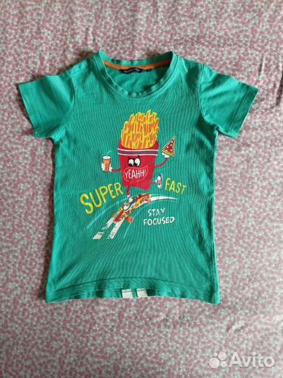 Летний комплект: 2 футболки, бриджи шорты р.116