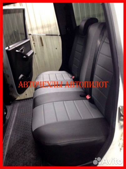 Чехлы Автопилот УАЗ Патриот из экокожи чёрно-серые