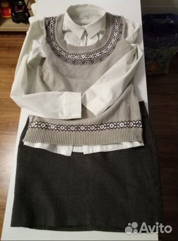 Школьная одежда, юбка, блузка, жилетка