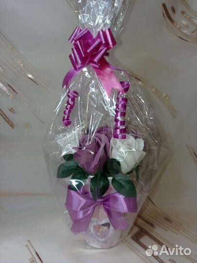 Букет из мыльных роз