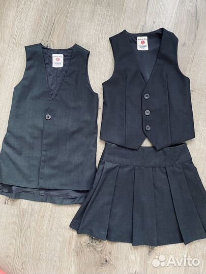 Школьный костюм 122-128 жилетка + юбка