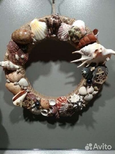 Венок морской, часы в морском стиле