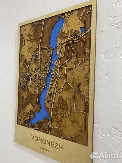 Карта из дерева на стену