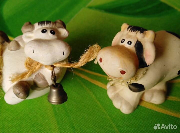 Фигурки керамические - коровка и бычок
