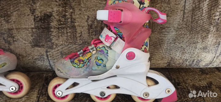 Роликовые коньки детские раздвижные с защитой