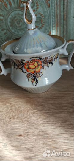 Кофейный сервиз Жёлтая роза,Барановский фзд