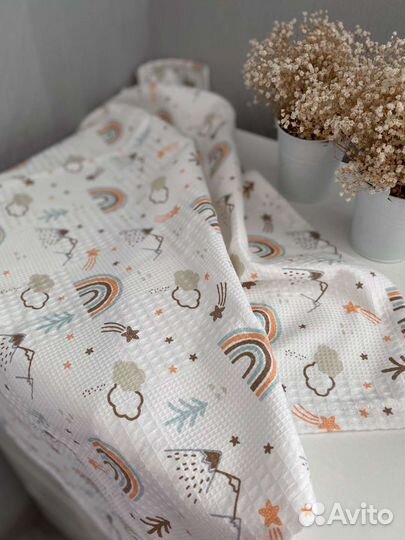 Детское банное вафельное полотенце