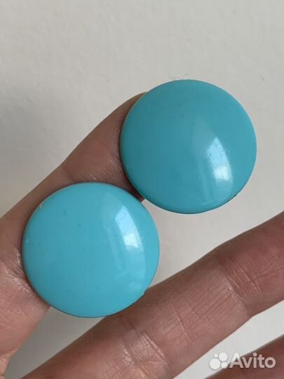 Клипсы серьги винтаж СССР бирюзовые