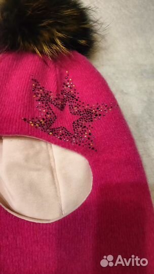 Шапка шлем для девочки зимняя