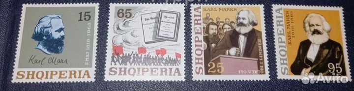 Почтовые марки Энгельс, Маркс,Ленин,Сталин
