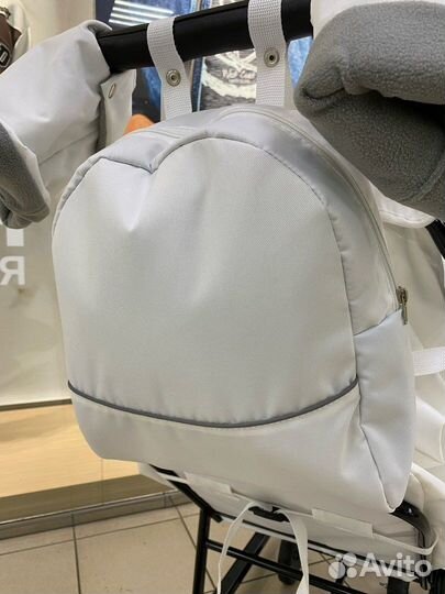 Коляска санки белые