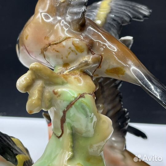 Статуэтка фарфор Птицы ГДР СССР 20см (сзр)