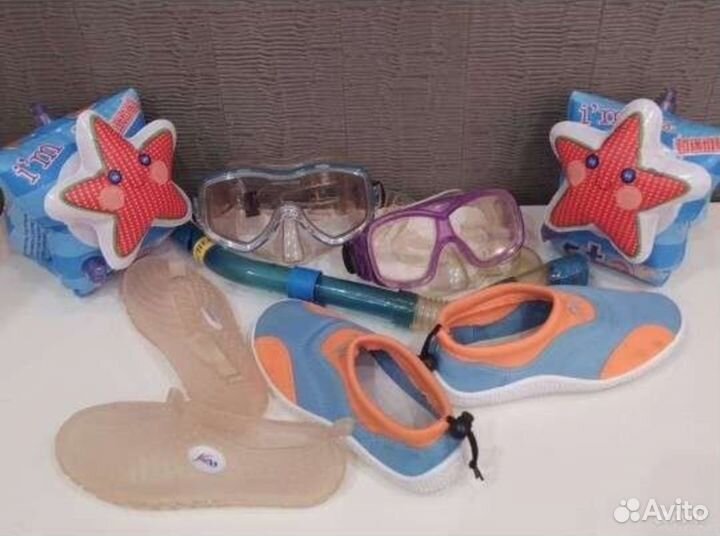Аквашузы маски нарукавники для бассейна,пляжа