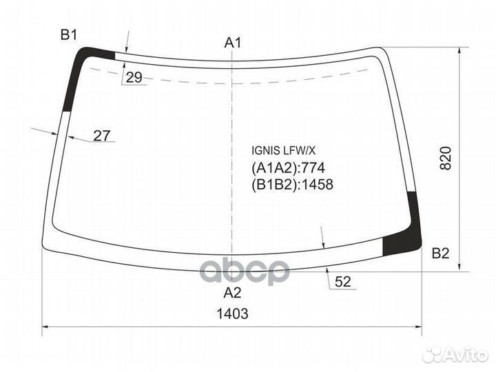 Стекло лобовое suzuki swift 00-04/suzuki ignis