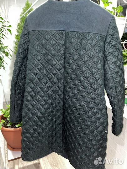 Стеганное пальто трапеция