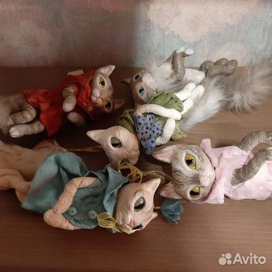 Игрушки ватные с подвесом на ёлку