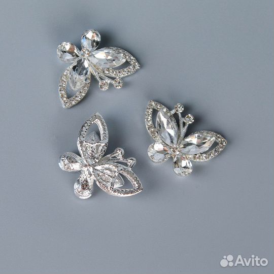Кабошоны - брошь со стразами 
