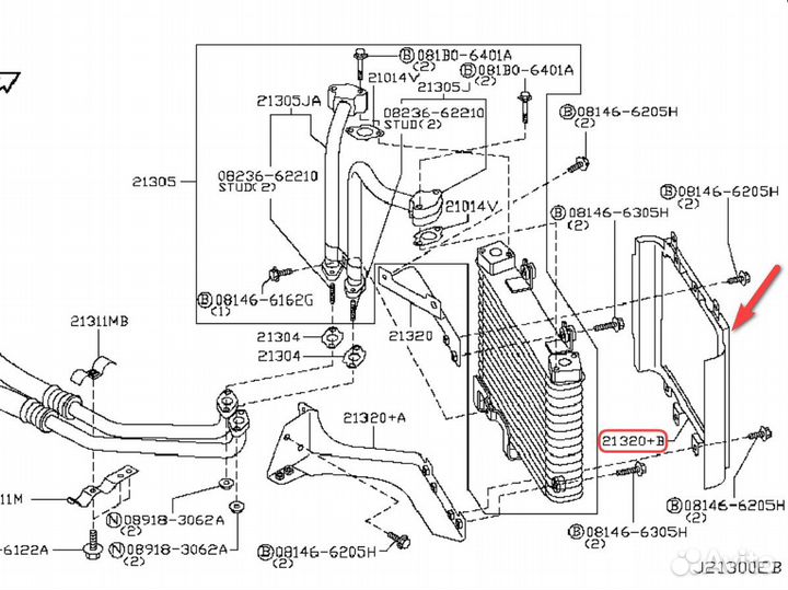 Рамка масляного радиатора Nissan GT-R R35 Новая