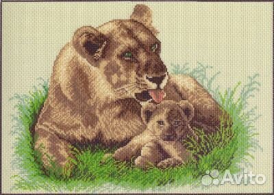 Схема для вышивки Львица со львенком