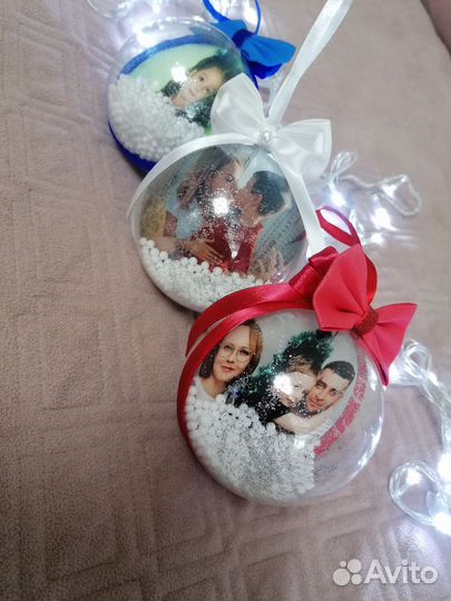 Шар с фото, новогодний шар