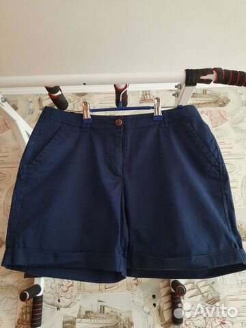 Шорты женские хлопок размер 44-46 синие и бежевые