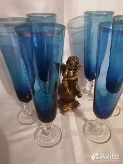 Бокалы цветное стекло СССР