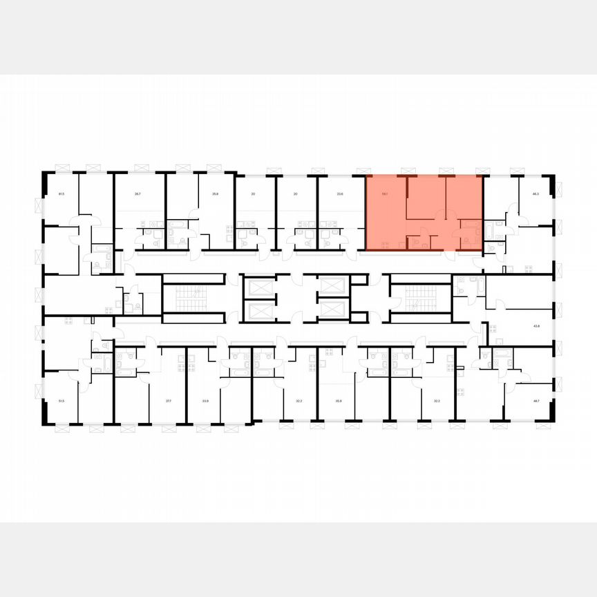 2-к. квартира, 58,1 м², 18/24 эт.