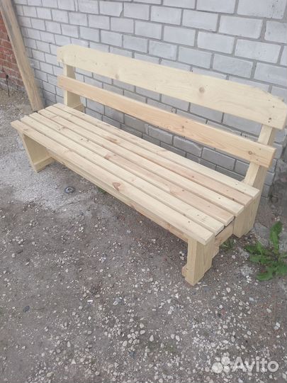 Скамейка садовая деревянная без покраски