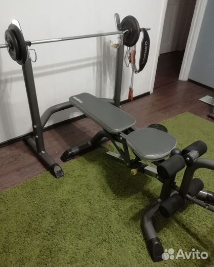 Скамья для жима Torneo со стойками + штанга