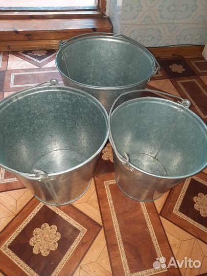 Выварка, ведро и таз металлические оцинкованные