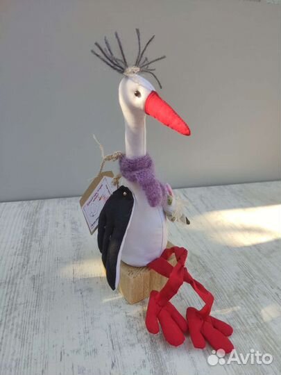 Интерьерная игрушка Аист на беременность