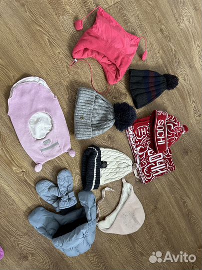 Шапки детские(шлем,ушанка,на завязках,утепленные)