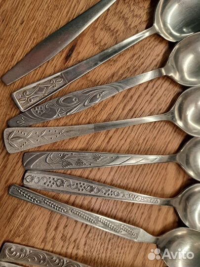 Ложки, вилки, нож нержавейка СССР микс