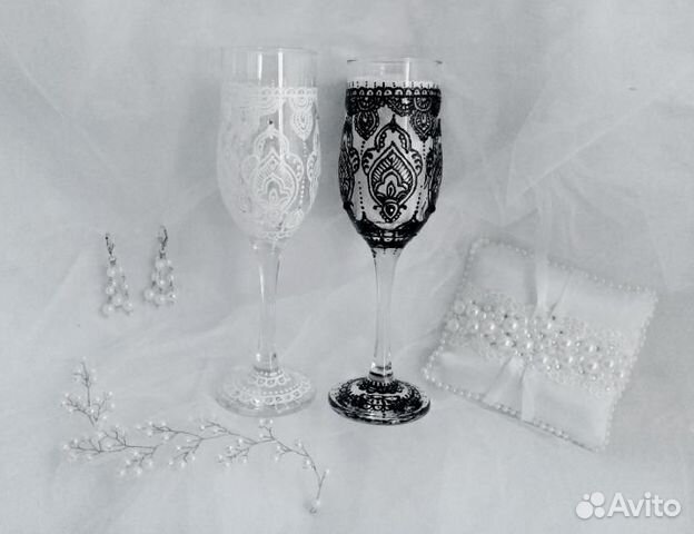 Свадебные бокалы (Ручная работа)