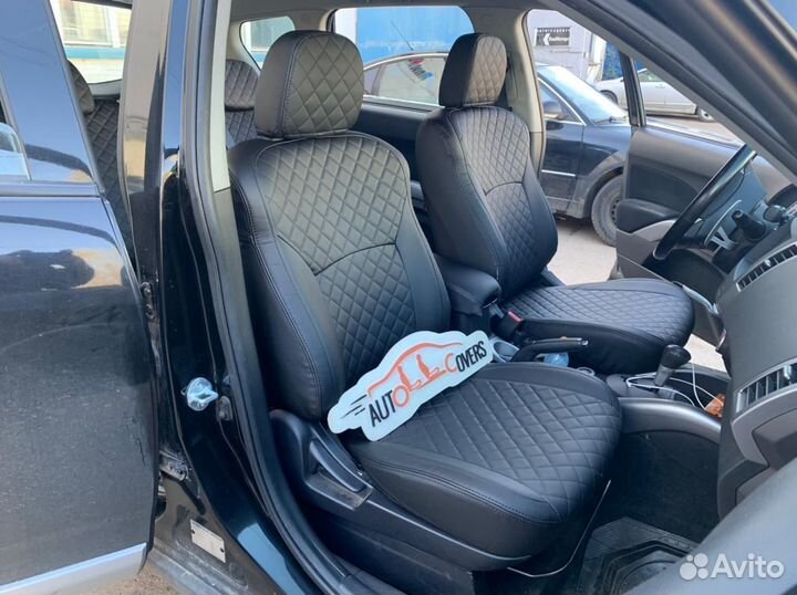 Чехлы Аутлендер Хл из Экокожи Ромб Автопилот