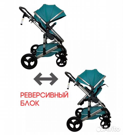 Коляска трансформер Luxmom 558 (2в1), изумрудный