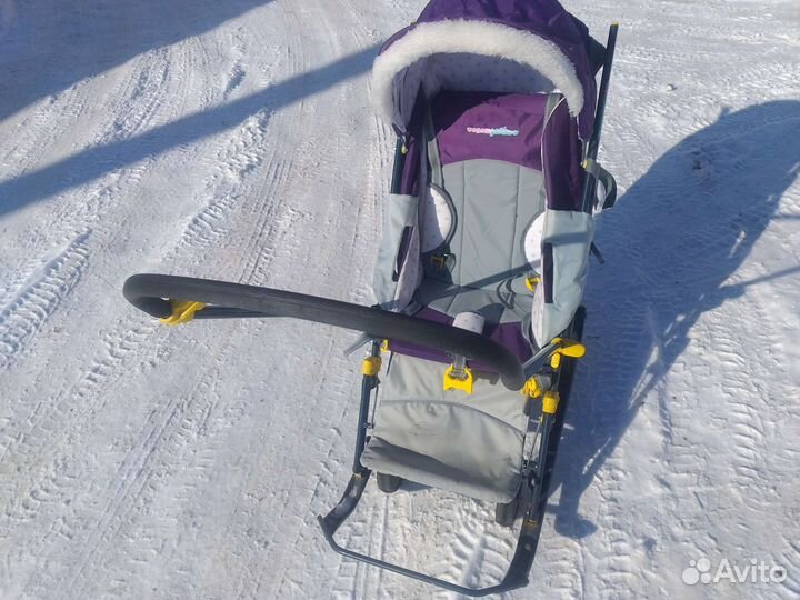 Детские зимние санки с колесами