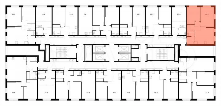 2-к. квартира, 48,8 м², 23/32 эт.
