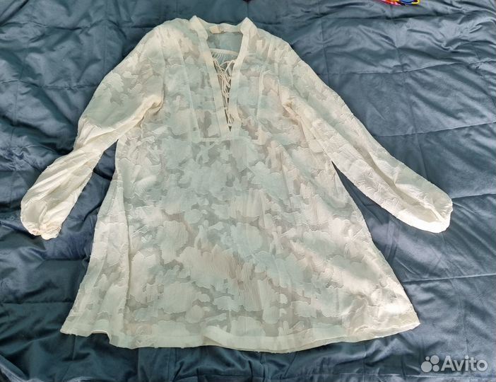 H&M пляжное жаккардовое платье 44