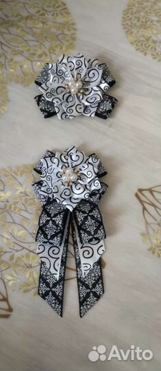 Набор бантики и галстук ручной работы