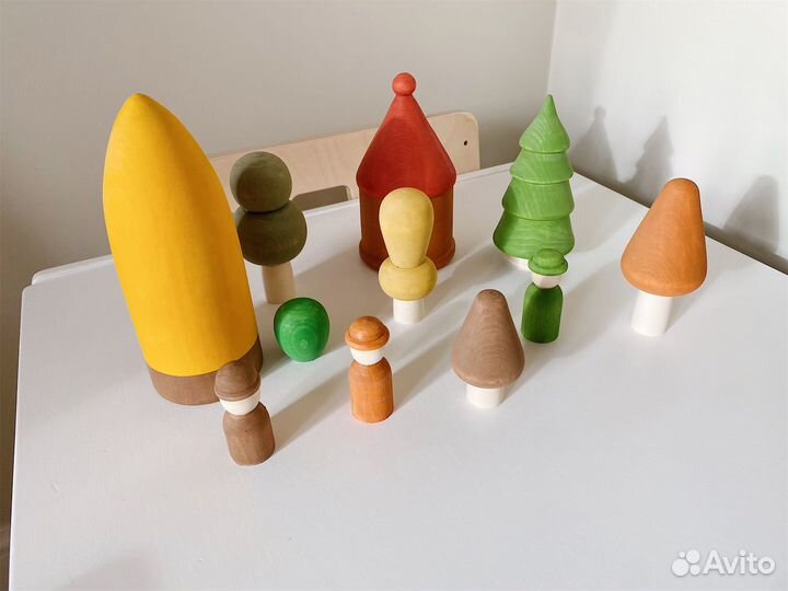 Набор домиков «жители леса» деревянный Mi-Wood