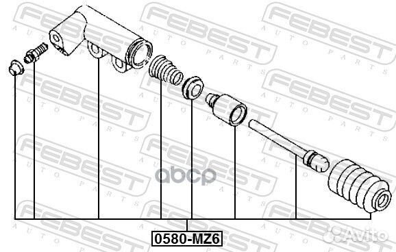 Цилиндр сцепления рабочий 0580MZ6 Febest
