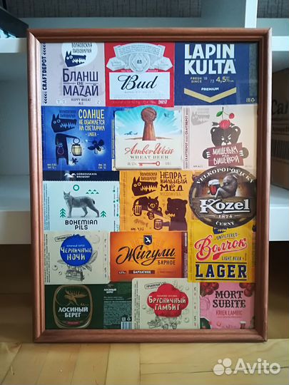 Панно из этикеток