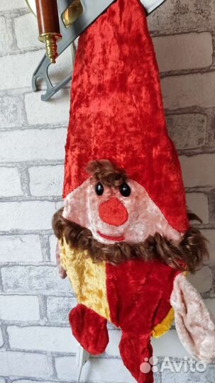 Винтажный гном из плюша