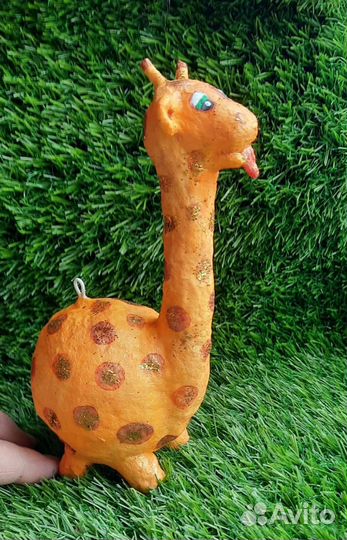 Жираф ватная елочная игрушка